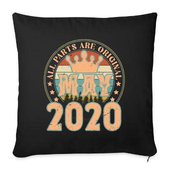May 2020. May 2020 Birthday Gift. May 2020 - Sofa pillowcase 17,3'' x 17,3'' (45 x 45 cm) - black - Front