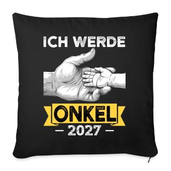 Je serai un oncle en 2027 - Housse de coussin décorative 45 x 45 cm - noir - Devant