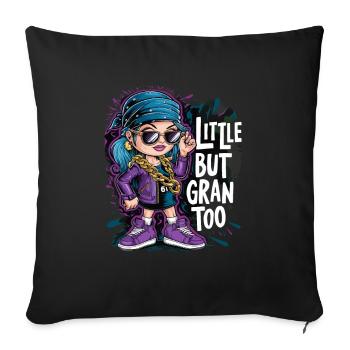 Cooles Mädchen mit blauen Haaren und Sonnenbrille - Sofakissenbezug 45 x 45 cm - Schwarz - Vorne