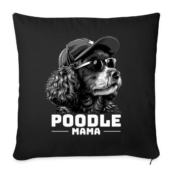 Maman caniche - Housse de coussin décorative 45 x 45 cm - noir - Devant