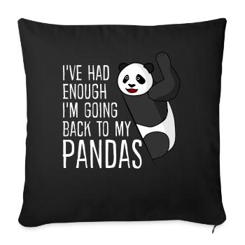 Giant Panda Panda Bear Pandas - Sofa pillowcase 17,3'' x 17,3'' (45 x 45 cm) - black - Front