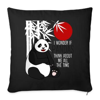 Panda Ours Pandas mignons - Housse de coussin décorative 45 x 45 cm - noir - Devant