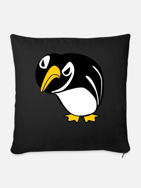 Grumpy Penguins Penguin - Sofakissenbezug 45 x 45 cm - Schwarz