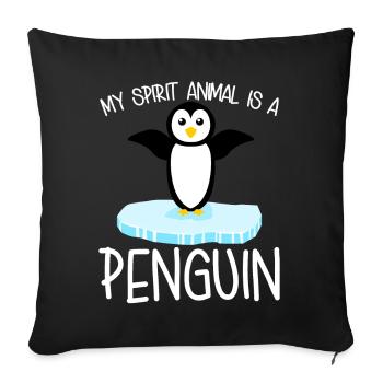 Penguin Cute Penguins - Sofa pillowcase 17,3'' x 17,3'' (45 x 45 cm) - black - Front