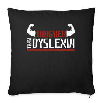 Plus dur que la dyslexie Apraxie Thérapeute de la dyslexie - Housse de coussin décorative 45 x 45 cm - noir - Devant