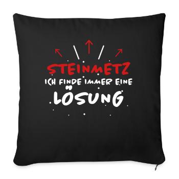 Steinmetz Spruch Beruf Lustiges Steinmetz Geschenk - Sofakissenbezug 45 x 45 cm - Schwarz - Vorne