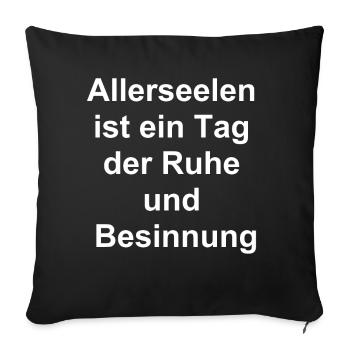 Don du silence - Housse de coussin décorative 45 x 45 cm - noir - Devant