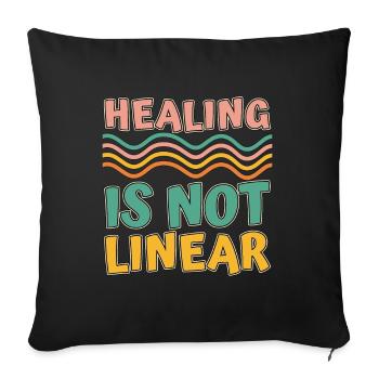 Psychiatrist Healing Is Not Linear Psychotherapy - Sofa pillowcase 17,3'' x 17,3'' (45 x 45 cm) - black - Front