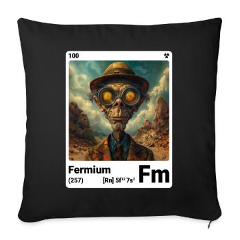 AI am Fermium (wt) mode périodique nerd - Housse de coussin décorative 45 x 45 cm - noir - Devant