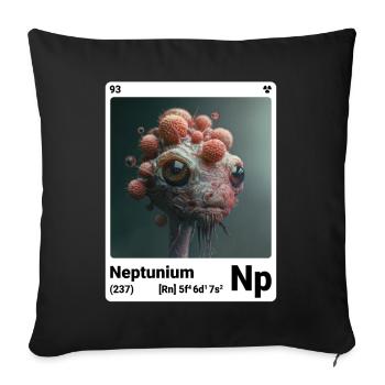 AI am Neptunium (wt) mode périodique nerd - Housse de coussin décorative 45 x 45 cm - noir - Devant