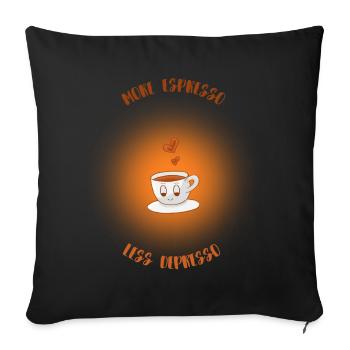 Espresso, Café, Café, Latte, Idée cadeau, Fun - Housse de coussin décorative 45 x 45 cm - noir - Devant