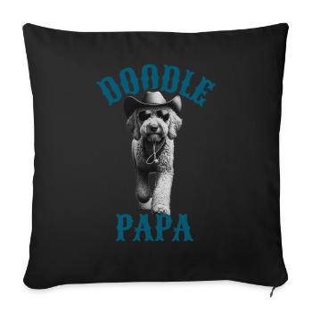 Doodle Papa - Labradoodle Goldendoodle Dad - Housse de coussin décorative 45 x 45 cm - noir - Devant