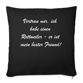 Cadeau Rotti familier - Housse de coussin décorative 45 x 45 cm - noir - Devant