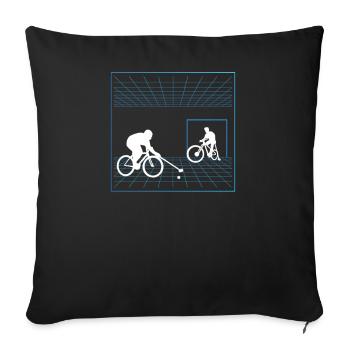 Bicycle Polo Bicycle Polo Cyclist Bicycle Bike - Sofa pillowcase 17,3'' x 17,3'' (45 x 45 cm) - black - Front