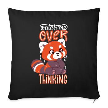 Overthinking Red Panda - Sofa pillowcase 17,3'' x 17,3'' (45 x 45 cm) - black - Front