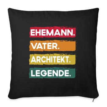 Mari Père Architecte Légende Fête des Pères - Housse de coussin décorative 45 x 45 cm - noir - Devant