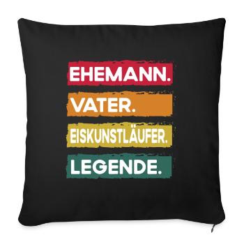 Husband Father Figure Skater Legend Father's Day - Sofa pillowcase 17,3'' x 17,3'' (45 x 45 cm) - black - Front