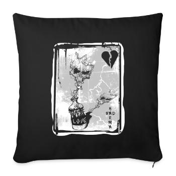 Love and Hate, Skull, Poison, Trash style - Sofa pillowcase 17,3'' x 17,3'' (45 x 45 cm) - black - Front