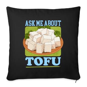 Tofu Bean Cheese Bean Curd Vegan Gift - Housse de coussin décorative 45 x 45 cm - noir - Devant