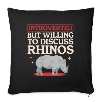 Rhino Rhinos Rhinoceros Gift - Sofa pillowcase 17,3'' x 17,3'' (45 x 45 cm) - black - Front