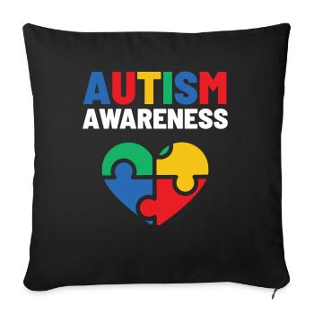 Autism Awareness Day Autistic Gift - Sofa pillowcase 17,3'' x 17,3'' (45 x 45 cm) - black - Front