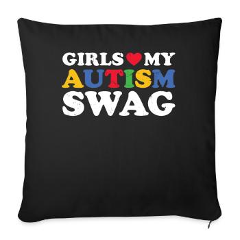 Autism - Sofa pillowcase 17,3'' x 17,3'' (45 x 45 cm) - black - Front