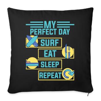 Surfing Windsurfing Stand Up Paddling Van Life - Sofa pillowcase 17,3'' x 17,3'' (45 x 45 cm) - black - Front