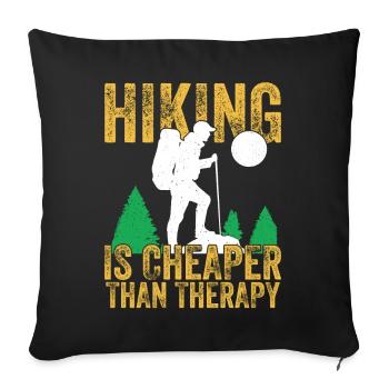 Alpinisme Randonnée Escalade Thérapie Montagne - Housse de coussin décorative 45 x 45 cm - noir - Devant