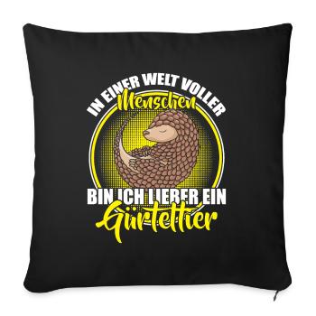 Je préfère être un tatou, un tatou géant - Housse de coussin décorative 45 x 45 cm - noir - Devant