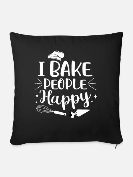 Bäcker Bäckerein Backwaren Backen Geschenk - Sofakissenbezug 45 x 45 cm - Schwarz
