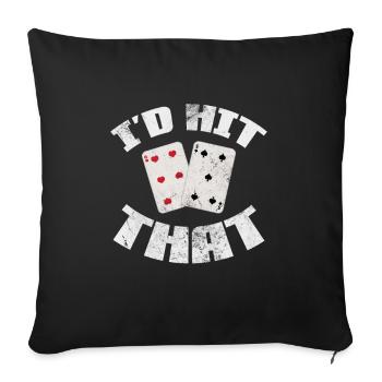 Black Jack Blackjack Kartenspiel Casino Geschenk - Sofakissenbezug 45 x 45 cm - Schwarz - Vorne