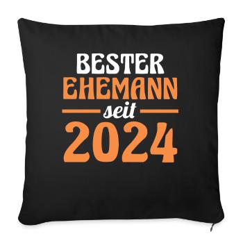 Meilleur mari de la Saint-Valentin depuis 2024 - Housse de coussin décorative 45 x 45 cm - noir - Devant