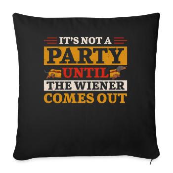Hot Dog Adult Humor Pun Naughty - Sofa pillowcase 17,3'' x 17,3'' (45 x 45 cm) - black - Front