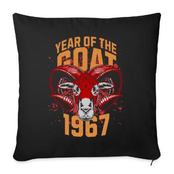 1967 - Year of the Goat - Chinese Zodiac - Sofa pillowcase 17,3'' x 17,3'' (45 x 45 cm) - black - Front