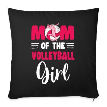 Mom Of the Birthday Girl Volleyball Family Party - Sofa pillowcase 17,3'' x 17,3'' (45 x 45 cm) - black - Front