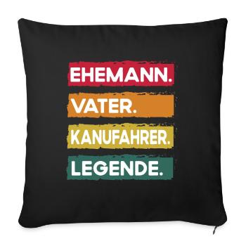 Mari Père Canoéiste Légende Fête des Pères - Housse de coussin décorative 45 x 45 cm - noir - Devant