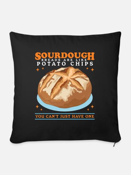 Sauerteigbrot Brote Sauerteig Geschenk - Sofakissenbezug 45 x 45 cm - Schwarz
