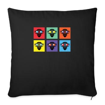 Overruled Monkeys Colorful 3 - Sofa pillowcase 17,3'' x 17,3'' (45 x 45 cm) - black - Front