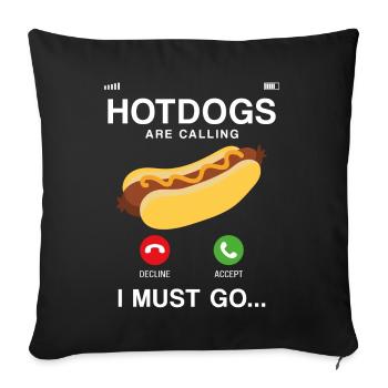 Hot Dog Adult Phone Display Hot - Sofa pillowcase 17,3'' x 17,3'' (45 x 45 cm) - black - Front