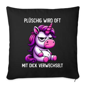 La peluche est souvent confondue avec l’épais - Housse de coussin décorative 45 x 45 cm - noir - Devant