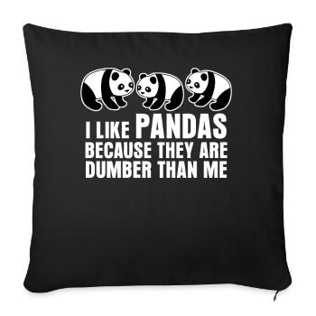 Panda Bear Pandas Giant Panda - Sofa pillowcase 17,3'' x 17,3'' (45 x 45 cm) - black - Front