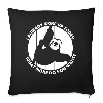 Sloth Tired Sleeping Lazy Slow Sloths - Sofa pillowcase 17,3'' x 17,3'' (45 x 45 cm) - black - Front