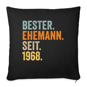 Meilleur mari de la Saint-Valentin depuis 1968 - Housse de coussin décorative 45 x 45 cm - noir - Devant