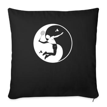 Badminton player badminton games game funny - Sofa pillowcase 17,3'' x 17,3'' (45 x 45 cm) - black - Front