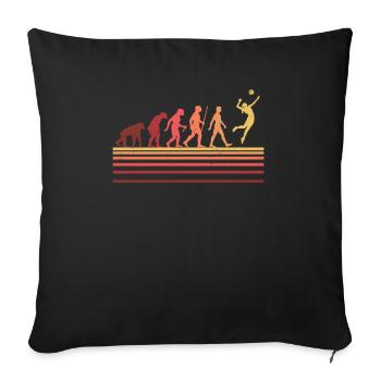 Ballon de volley-ball Evolution Joueur de volley-ball Vintage - Housse de coussin décorative 45 x 45 cm - noir - Devant