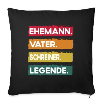 Mari Père Carpenter Légende Fête des Pères - Housse de coussin décorative 45 x 45 cm - noir - Devant
