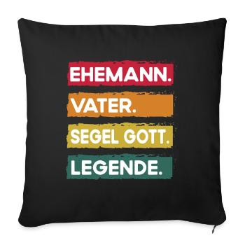 Husband Father Sailing Legend Father's Day - Sofa pillowcase 17,3'' x 17,3'' (45 x 45 cm) - black - Front