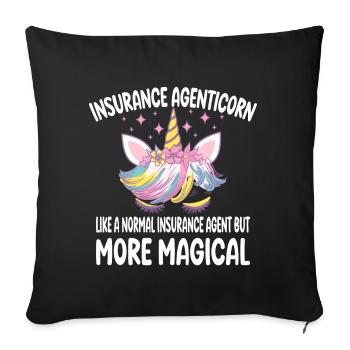 Agent d’assurance ike un Agent normal cadeaux - Housse de coussin décorative 45 x 45 cm - noir - Devant