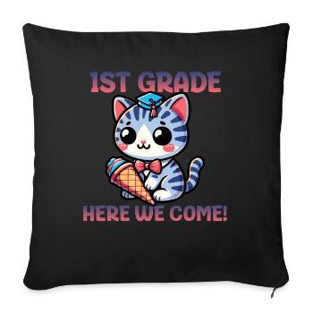 1ère année Nous voici - Housse de coussin décorative 45 x 45 cm - noir - Devant