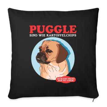 Puggle Are Like Dog Owner Gift - Sofa pillowcase 17,3'' x 17,3'' (45 x 45 cm) - black - Front